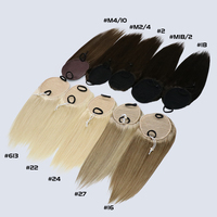 Queue de cheval à cuticules alignées, cheveux raides de haute qualité, extensions de cheveux, double tirage, avec cordon de serrage, vente en gros