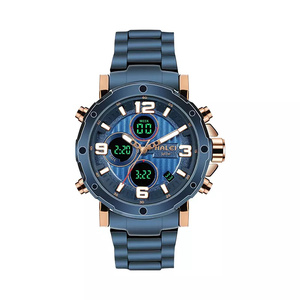 Envío Directo HALEI Reloj de Cuarzo Analógico-Digital para Hombre con Fecha y Día de la Semana, Pantalla LED, Estilo Deportivo, 3ATM, Movimiento Japonés, Venta al Por Mayor - Product Image 5