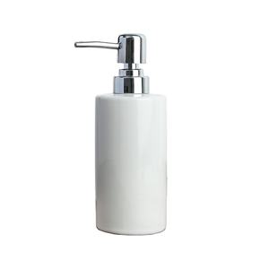 Botellas de loción vacías de cerámica modernas blancas altas decoración del hogar dispensador de lavado de jabón de manos de gres - Product Image 1