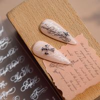 Autocollants pour ongles TSZS noir et blanc, lettres anglaises, écriture gothique, lettres cursives DIY, décalcomanies pour nail art, accessoires de manucure
