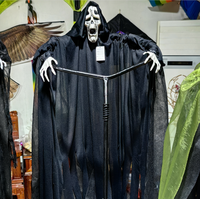 Épouvantail répulsif pour oiseaux Effrayant les oiseaux Crânes effrayants Squelettes Décorations de vacances d'Halloween Animation suspendue