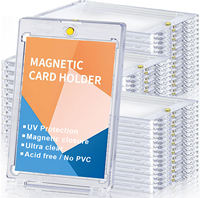 Étui rigide magnétique transparent en acrylique 35PT à protection UV pour cartes de sport, à ouverture rapide, vente directe usine