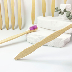 Brosse à dents en bambou, poils en nylon doux, taille standard pour adultes, usage domestique, design écologique - Product Image 3