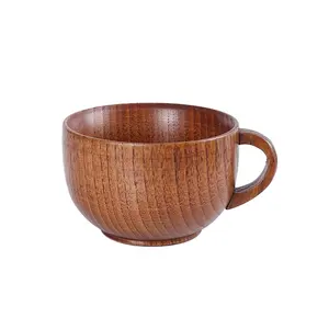 Whole salem egg coffee wood tea mug natural beer jujube wooden mug with handle