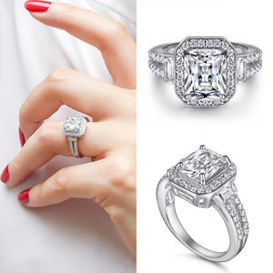 <b>Silver</b> Jewelry 925 Sterling Women's Rhodium Plated Fine Jewelry <b>Set</b> with Zircon for Party Gift Engagement - Product Image 5