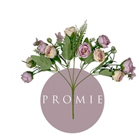 Mini bouquet de roses artificielles 10 têtes de fleurs en soie pour mariage