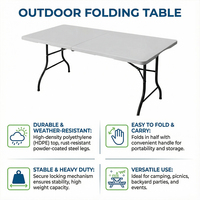 Table pliante moderne d'extérieur légère et durable en plastique HDPE pour usage hôtelier et restauration