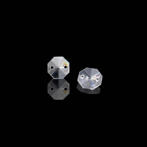 투명 14mm 팔각형 크리스탈 아크릴/플라스틱/루사이트 샹들리에 비즈 두 개의 구멍 8면체 램프 프리즘 부품 보석 제작용 - Product Image 6