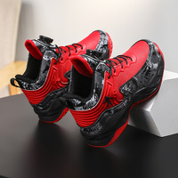 Chaussures de basket-ball pour enfants, baskets montantes à boutons pour garçons, baskets pour petits et grands enfants, tige en EVA, semelle intermédiaire en caoutchouc, tissu extensible en maille, sport