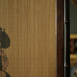 Chinese Style Bamboo Screen Double Sided Foldable <b>Room</b> <b>Divider</b> With Lady Portrait Art Decor For Living <b>Room</b> Entrance - Product Image 4