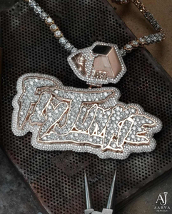 Collier Pendentif Charme Hip Hop en Argent Sterling 925 Plaqué Or avec Moissanite, Qualité Export, pour Homme et Femme, Bijoux Fins - Product Image 4