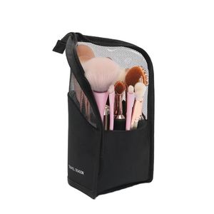 Stand Cosmetic Bag for Women Clear Zipper <b>Makeup</b> <b>Case</b> Travel Female <b>Makeup</b> Brush Holder Organizer Toiletry Bag Storage Bag - Product Image 1