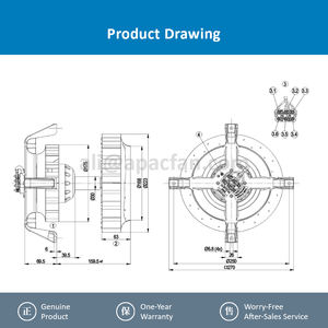 For R2D225-AG02-10 230VAC 165/250W 2700/3000RPM Ball Bearing 225mm OEM/ODM Free <b>Standing</b> Cabinet EC Centrifugal Cooling <b>Fan</b> - Product Image 4