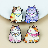 Vente en gros usine : Pin's en émail rigide et souple personnalisés, motif chat arc-en-ciel de dessin animé mignon, en stock en gros pour vêtements et sacs à dos