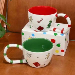 Custom Stainless Steel & Ceramic Christmas <b>Mug</b> with Bunny Ear Handle <b>Cute</b> Oversized Coffee Cup with Gift Box - Product Image 2