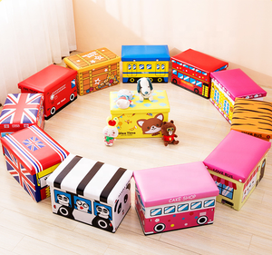 Tabouret pouf rembourré avec rangement pour enfants ou vêtements meubles de salon pouf de rangement pour enfants - Product Image 6