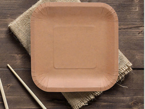 Commercial Square Paper <b>Plate</b> 18cm <b>Disposable</b> Food Serving <b>Plate</b> for Takeaway Restaurant Event Supplies OEM ODM Factory - Product Image 3