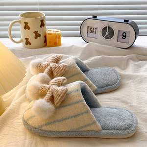 Pantoufles d'hiver classiques à bout fermé, antidérapantes, à semelle souple, respirantes, anti-odeurs, chaudes et isolées, en coton pour la maison - Product Image 5