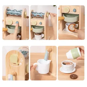 Gioco <span class=keywords><strong>di</strong></span> ruolo in legno per bambini finta macchina da caffè fai da te gioco simulazione educativa giocattoli da <span class=keywords><strong>cucina</strong></span> per bambini juguetes para los ninos - Product Image 3