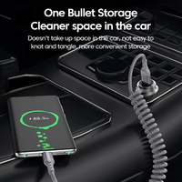 Kabel Pengisian Cepat USB-C 100W 1.5m Kabel Anyaman Berlilit Konduktor Tembaga Murni Kompatibel CarPlay Android iPhone 18/17/16 untuk Mobil
