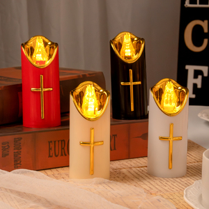 Religious LED Flameless <strong>Candles</strong> Eco-Friendly Hollow Battery Shaped Pillar for Home Decor Easy Handling <strong>Christmas</strong> Easter - Product Image 2