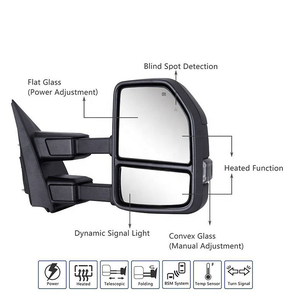 Rétroviseurs latéraux de remorquage neufs pour F250 F350 F450 Super Duty 2017 2018, chauffants, électriques, avec capteur de température, clignotant et feu de dégagement - Product Image 4