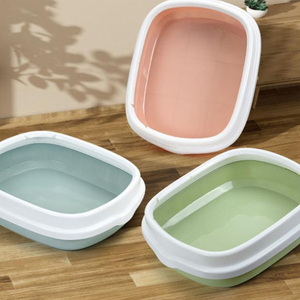 Caja de Arena para Gatos Grande y Duradera de Plástico con Tapa Abierta, Anti-Difusión, con Pala para Arena, para Gatos de Interior, Fácil de Limpiar - Product Image 6