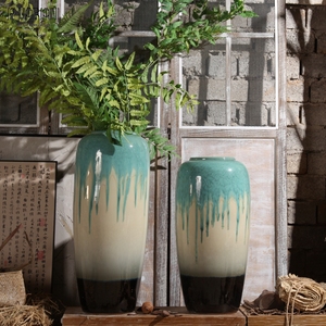 Florero de cerámica de piso alto grande esmaltado de Color de alta temperatura de rama seca creativa europea para decoración de Club de Hotel - Product Image 5