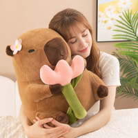 Peluche Capybara brodée ultra douce avec tasse à bubble tea – Cadeau anti-stress pour tous les âges, unisexe, vente en gros