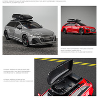 1/24 au-di RS6 son et lumière tirer-arrière porte ouvrable alliage voiture modèle jouet véhicules jouets pour enfants cadeaux
