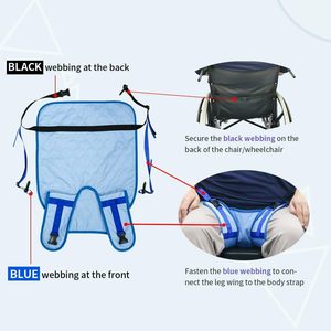 Ceinture de sécurité réglable pour fauteuil roulant avec coussin de sécurité pour personnes âgées, soins d'incontinence, thérapie de réadaptation - Product Image 5