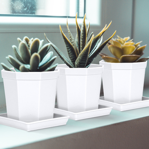 1gallonHome garden small square flowerpot desktop potted plant succulent planter mini plastic flower pot