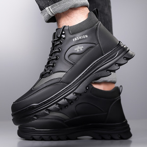 Bottes d'hiver en cuir véritable pour hommes, bottes de neige à bout rond, doublure en fourrure, semelle extérieure en caoutchouc antidérapante, semelle intermédiaire en EVA, mode outdoor - Product Image 2