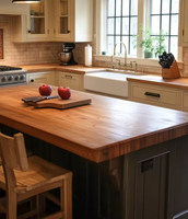 Vermonhouzz OEM ODM Maison Ensemble d'armoires de cuisine entières en bois Contreplaqué en forme de L de style américain Petites armoires de cuisine modernes