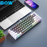 BOW, recién llegado, 68 teclas, Teclado mecánico para juegos con cable, hotswap ABS, accesorios de computadora para Windows, portátil, PC, Mac