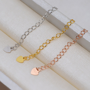 Cadena de Extensión de Plata S925 con Forma de Corazón y Hoja Pequeña de 5 cm, 1 Material de Accesorios para Hacer Joyas, Tamaño de Cuentas de 5 mm - Product Image 2