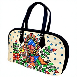 <b>Gold</b> Leaf Plated Embroidered Cotton Fabric Rectangle Evening <b>Clutch</b> <b>Purse</b> - Product Image 1