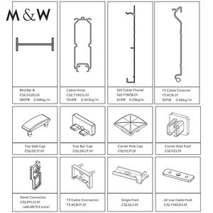 6063-T5 Fabriek Partitie Aluminium Profiel Modulaire Office Workstation Divider Meubels Accessoires - Product Image 5