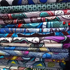 Tissu imprimé <span class=keywords><strong>wax</strong></span> africain 100 % doux, grand format et super brillant, véritable tissu <span class=keywords><strong>wax</strong></span> Ankara <span class=keywords><strong>en</strong></span> coton pour vêtements féminins - Product Image 1