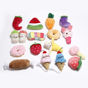 Collection de jouets pour chiens Fruit légume Forme animale hors stock Grignoter Squeak son résistant aux morsures dentition jouet pour animaux de compagnie - Product Image 1