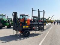 Processeur de bois de chauffage tout-en-un 45T GX630 avec élévateur de bûches hydraulique à gaz, alimentation par chaîne, fendeuse 6 voies et machine de découpe à convoyeur