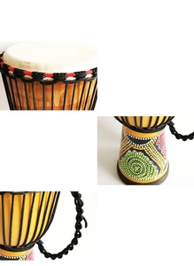 Instruments de percussion en gros : Djembé africain en bois coloré de 8/10/12 pouces, tambour à main pour enfants, performance musicale - Product Image 2