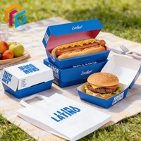 Barquette en papier alimentaire pour hot-dogs coréens, barquette jetable en forme de bateau, barquette personnalisée imprimée pour hot-dogs