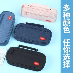 Large-capacity Pencil <b>case</b> with Handle Multifunctional Double-layer Pencil Pouch Organizer - Product Image 6