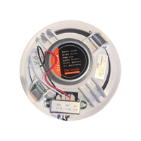 Haut-parleur de plafond encastré rond pour système home cinéma et musique d'ambiance, avec grille blanche et tweeter coaxial