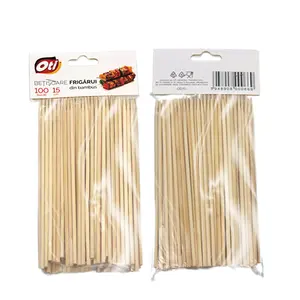 Biodegradable disposable Simple Style Design Natural Environmental Protection Skewer 150mm Bamboo Stick for barbecue