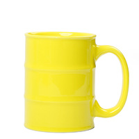 Mug en céramique créatif pour cadeau de fête, en forme de fût à huile, résistant aux hautes températures, compatible micro-ondes, design moderne et minimaliste