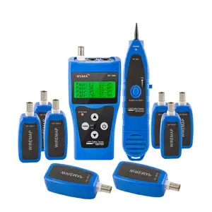 ZHEFAN LCD Digital 8 Remotes RJ45 RJ11 BNC USB Wire Fault Locator Remote Cable Tester NF-388