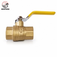 Válvula de bola sólida de latón forjado de paso completo LF 600 PSI WOG roscada de cierre