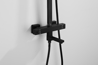 Couleur noire de haute qualité carré salle de bain thermostat robinet de douche ensemble